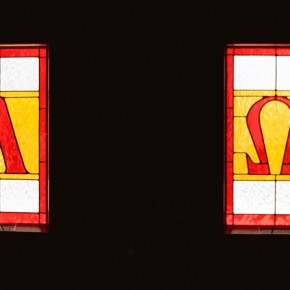 stained glass at st. gregorys in san mateo