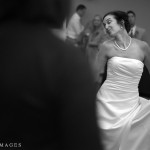 Carefree wedding dance of a bride at Edna Valley Vineyard.
