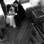 Mark and Ploy enjoy their terrace during a pre-wedding shoot in Boston, MA.