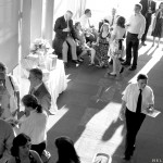 A server walks through a wedding reception at Springstep in Medford, MA.