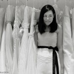 Ploy poses amidst a sea of Vera Wang designer dresses in their home at Vera Wang Boston on famed Newbury Street.