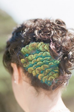 peacock wedding hair fastener